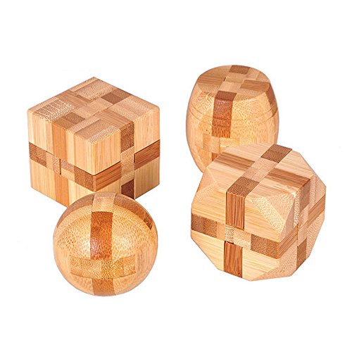 Perfecbuty 9PCS 3D Cubo Puzzles de Madera Clásico Educativo Jigsaw IQ Rompecabezas Interbloqueado Juguetes para Niños y Adultos Ejercicio Capacidad,desafiar su Pensamiento,Cumpleaños,Navidad,Regalo