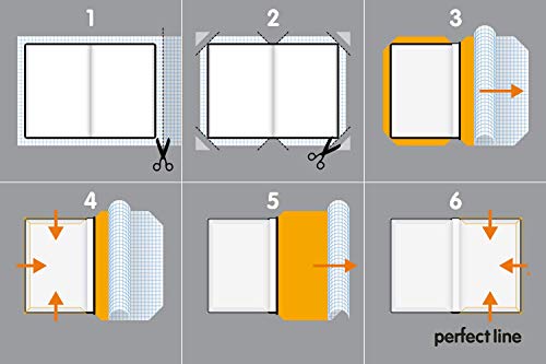 perfect line lámina protectora para libros, 15 m x 40 cm, funda adhesiva transparente, traslúcida, autoadhesiva, lámina para envolver en rollo, forro bonito y resistente para libros y cuadernos