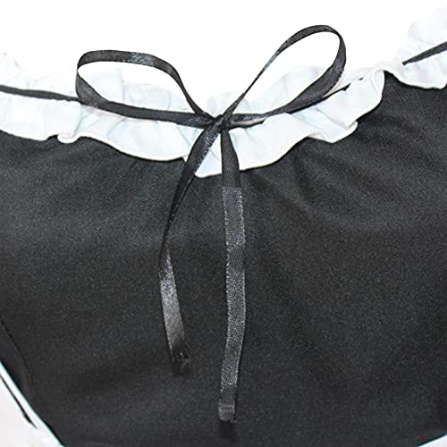 PERFECTHA Lolita Cosplay Vestido, Lolita Lindo Maid Disfraces Japonés Anime, Cosplay Uniforme Vintage Fancy Fancy Dress Blanco y Negro, para Nikki-Dress Up Queen Maid Outfit for sale