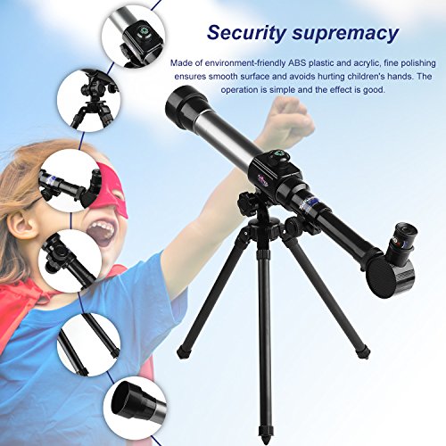 PHOEWON Telescopio Juguete Telescopios para Niños 20X-30X-40X Telescopio Astronómico Ajustable Telescopio Trípode para Principiantes, Astronomía