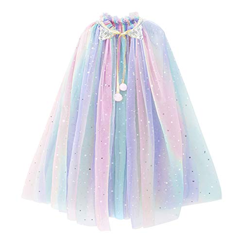 PHOGARY Vistoso Capa Princesa Niña Disfraz Princesa Vestido, Disfraces Halloween Navidad Carnaval Cosplay Cumpleaños Fiesta Princesa Disfraces Capa para Niños