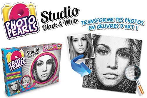 Photo Pearls - 7500 Black & White, Juego para Crear mosaicos con Rejilla (Goliath 35886006)