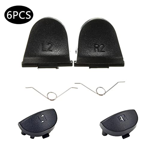 Piezas de Repuesto del Controlador PS4 L1 L2 R1 R2 Botón 2 resortes Black PS4 Controlador Accesorios de reemplazo 6pcs