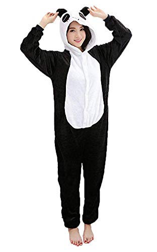 Pijama completo de animales unisex para adultos, disfraz de carnaval, Halloween, pijamas Cosplay para mujer y hombre, Panda, L