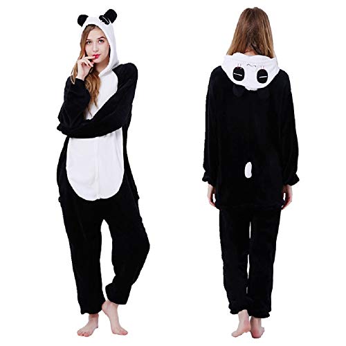 Pijama completo de animales unisex para adultos, disfraz de carnaval, Halloween, pijamas Cosplay para mujer y hombre, Panda, L