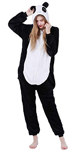 Pijama completo de animales unisex para adultos, disfraz de carnaval, Halloween, pijamas Cosplay para mujer y hombre, Panda, L