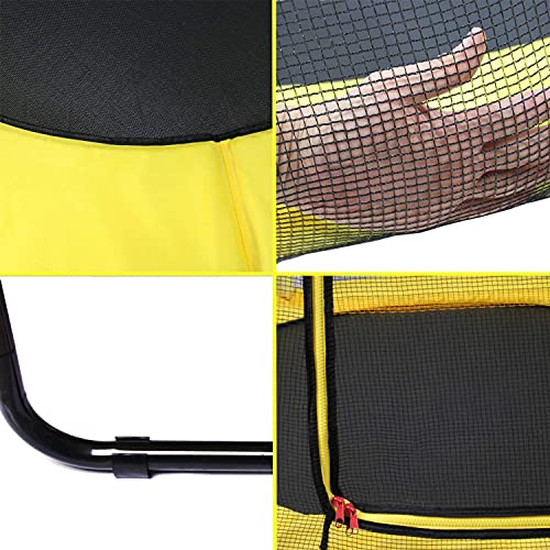 PILIN Trampolín de 1,4 m de diámetro x 1,7 m de Alto para Uso en Interiores y Exteriores con Red de Seguridad, Gran Regalo para niños en cumpleaños, Aniversario de Navidad (Amarillo)