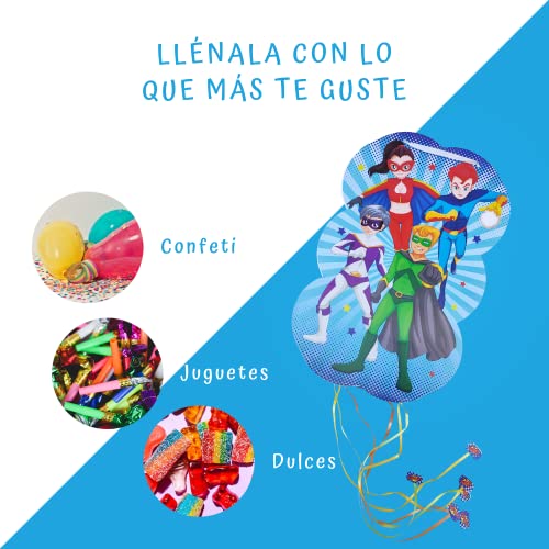 Piñata De Cumpleaños Grande De Superheroes | Decoración Infantil Para Fiestas De Niño Y Niña | Piñatas Grandes Para Rellenar Con Bolsas De Chuches Y Juguetes