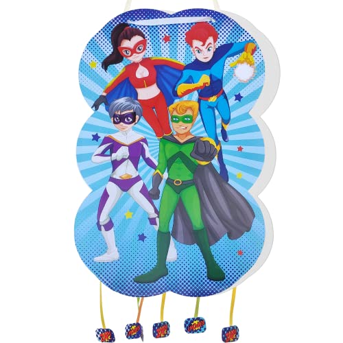 Piñata De Cumpleaños Grande De Superheroes | Decoración Infantil Para Fiestas De Niño Y Niña | Piñatas Grandes Para Rellenar Con Bolsas De Chuches Y Juguetes