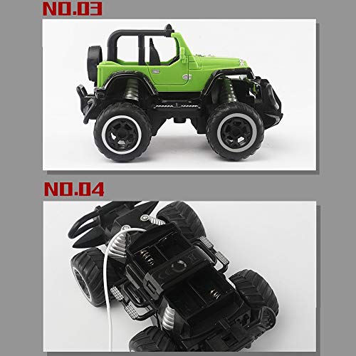 Pinjeer 1:43 tamaño de la Palma Mini niño de Carga Control Remoto inalámbrico de Carga de Coches Ultra pequeño Control Remoto Buggy Toys Boy Regalos para niños 3+ (Color : Green)