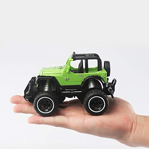 Pinjeer 1:43 tamaño de la Palma Mini niño de Carga Control Remoto inalámbrico de Carga de Coches Ultra pequeño Control Remoto Buggy Toys Boy Regalos para niños 3+ (Color : Green)