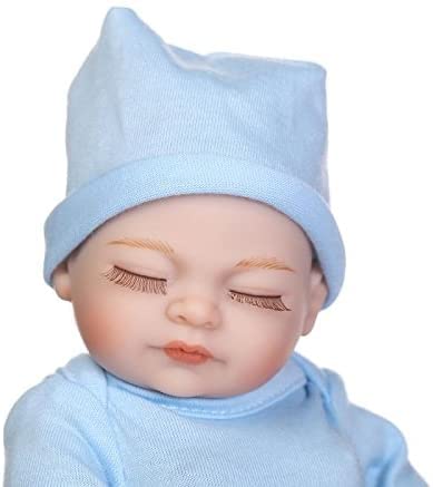 Pinky Reborn Tiny 10 Pulgadas 26cm Cuerpo Silicona Vinilo Completo Bebé Niña Muñecas Reborn Realistas Realista Muñeca Recién Nacida Azul Romper Navidad Regalo Navidad