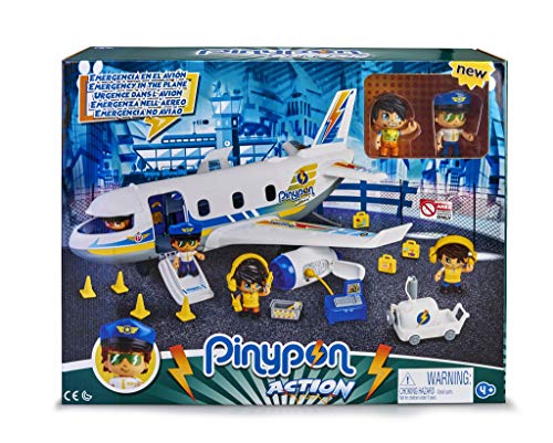 Pinypon Action- Emergencia en el avión con Dos Figuras y de Accesorios, para niños y niñas de 4 a 8 años, (Famosa 700015149) , Color/Modelo Surtido + Policía Vehículos de Acción