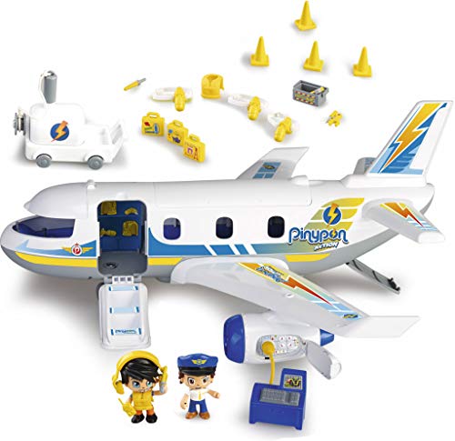 Pinypon Action- Emergencia en el avión con Dos Figuras y de Accesorios, para niños y niñas de 4 a 8 años, (Famosa 700015149) , Color/Modelo Surtido + Policía Vehículos de Acción