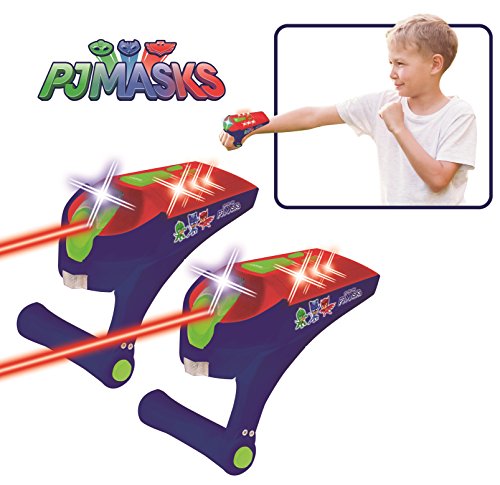 Pj Mask- PJ Masks Pijamas - Batalla Laser Infrarrojo, Luz y Sonido, Color Azul (Lexibook JG940PJM)