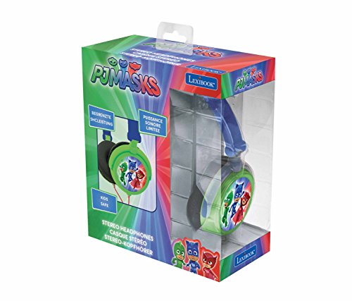 Pj Mask-REHP015PJM PJ Mask Pijamasks-Cascos estéreo, auriculares con diadema ajustable y plegable (Lexibook HP015PJM), color azul, 20.4 x 16.8 x 7.3cm