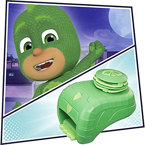 PJ Masks Hero Guantelete Preescolar, Disfraz Juguete de Vestir con Escudo Giratorio Gekko para niños a Partir de 3 años (Hasbro F21455X1)