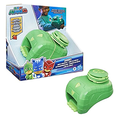 PJ Masks Hero Guantelete Preescolar, Disfraz Juguete de Vestir con Escudo Giratorio Gekko para niños a Partir de 3 años (Hasbro F21455X1)