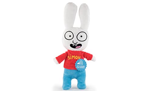 Play by Play Simón - Peluche Conejo Simón y Gaspar con Sonido en Español - Calidad Super Soft (35CM, Simón Clásico)