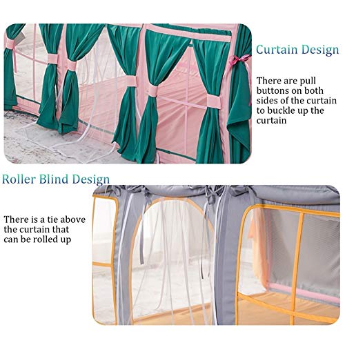 Play House Cama con Dosel Dream Kids Play Tents, Playhouse Privacy Space Niños Niñas Carpa de Cama con Cortinas Portátiles para Niños Pequeños, Rosa