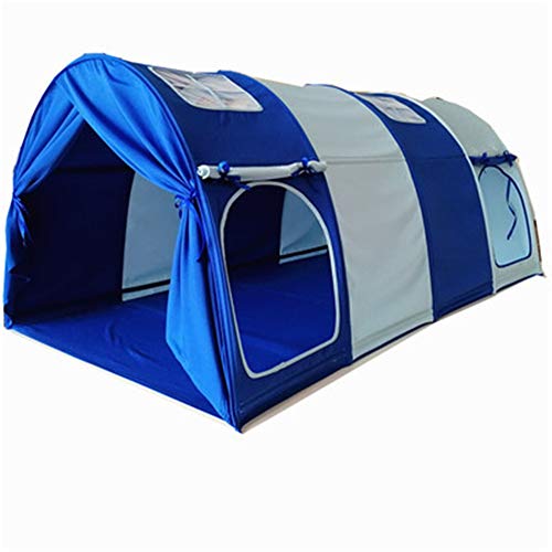 Play House Tienda escondida, Torre, túnel y ordenado de la Cama, Tienda de Cama Alta for niños y niñas - Azul - 180cm × 100cm × 95cm