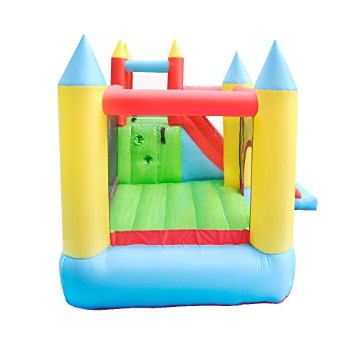 PLAY4FUN AIRMYFUN Castillo Hinchable 2,80m Sunny Jelly - Tobogán-Escalada Inflador, Mochila de Transporte incluidos