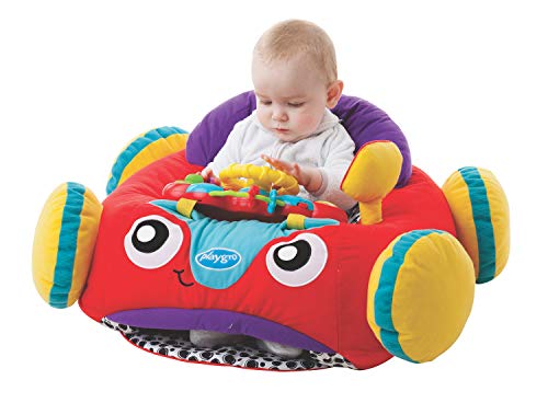 Playgro 40191 Suave y cómodo coche de peluche para jugar a conducir, con controlador interactivo, Multicolor, 2.4 x 5.7 x 49.5 cm