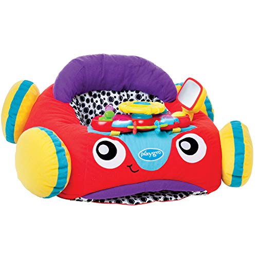 Playgro 40191 Suave y cómodo coche de peluche para jugar a conducir, con controlador interactivo, Multicolor, 2.4 x 5.7 x 49.5 cm