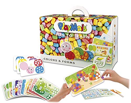 PlayMais Fun TO Learn Colores & Formas Juguete Educativo para niños y niñas de 3 años o más | Kit de Manualidades con 500 Colores, 14 Plantillas + Instrucciones | Creatividad y motricidad