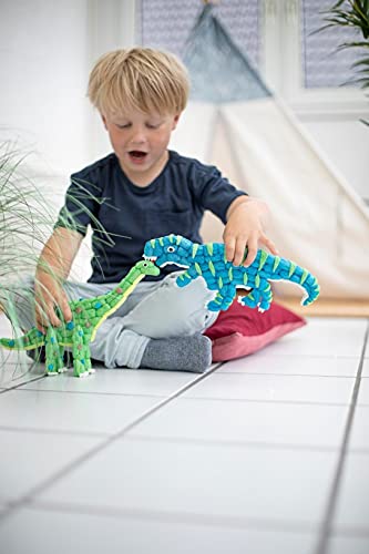 PlayMais Fun TO Play Dinosaur Juego de construcción para niños y niñas de 3 años+ | Kit de Manualidades con 500 Piezas de Colores, Instrucciones y 4 Dinosaurios | Creatividad y notricidad