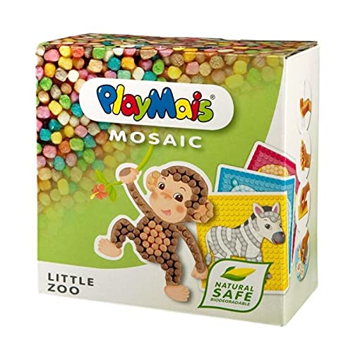 PlayMais Mosaic Little Kit de Manualidades para niñas y niños a Partir de 3 años | 2300 Piezas y 6 Plantillas de mosaicos | estimula la Creatividad y Las Habilidades motoras (Little Zoo)