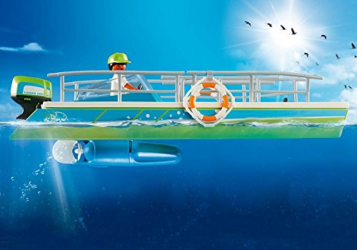 PLAYMOBIL- Barco Vistas Fondo Marino con Motor Submarino, única (9233)