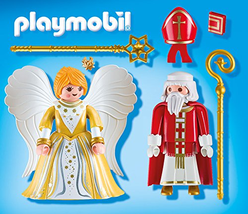 PLAYMOBIL - Christmas San Nicolás y Ángel de Navidad Playsets de Figuras de jugete, Color Multicolor (5592)