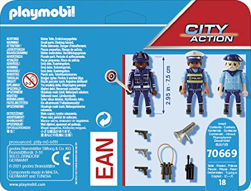 PLAYMOBIL City Action 70669 Set Figuras Policía, Para niños de 4 a 10 años