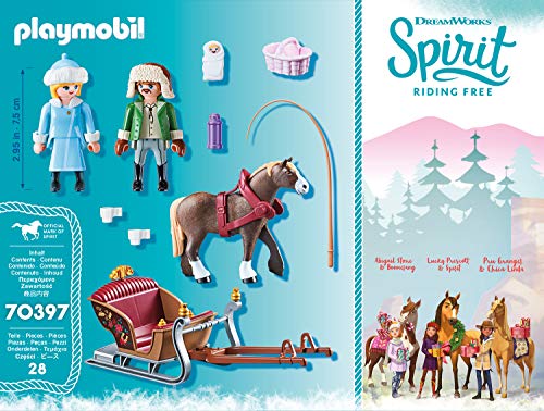 PLAYMOBIL DreamWorks Spirit 70397 Paseo en Trineo, A Partir de 4 Años