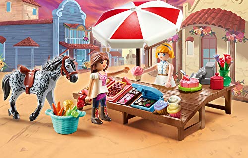 PLAYMOBIL DreamWorks Spirit Untamed 70696 Miradero Tienda de Dulces, A Partir de 4 años