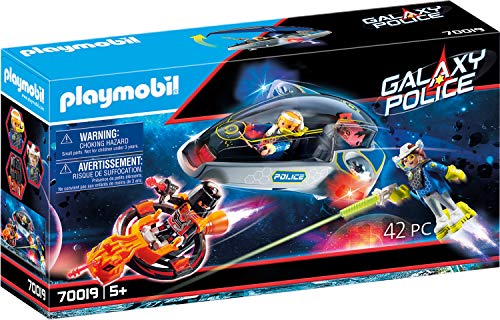 PLAYMOBIL Galaxy Police 70018 Policía Galáctica Planeador, con Efectos de Luz, A Partir de 5 Años