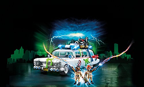 PLAYMOBIL Ghostbusters Ecto-1 con Módulo de Luz y Sonido, a Partir de 6 Años (9220) + Ghostbusters Muñeco Marshmallow, A Partir de 6 Años (9221)