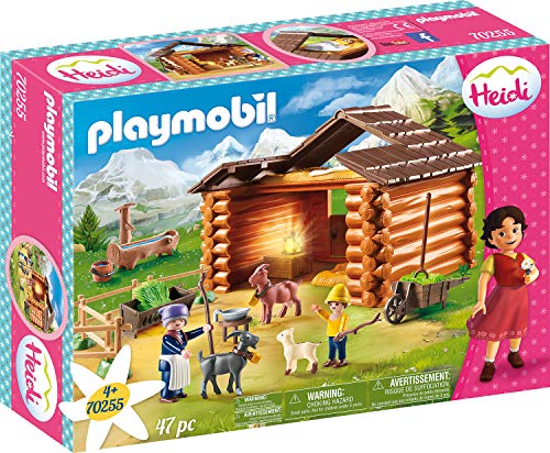 PLAYMOBIL Heidi Establo de Cabras de Pedro, A Partir de 4 años (70255) + Clara, Padre y Srta Rottenmeier Heidi Set Juguetes, Multicolor (70258)