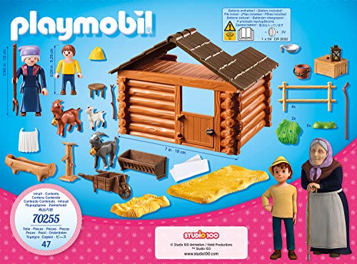 PLAYMOBIL Heidi Establo de Cabras de Pedro, A Partir de 4 años (70255) + Clara, Padre y Srta Rottenmeier Heidi Set Juguetes, Multicolor (70258)