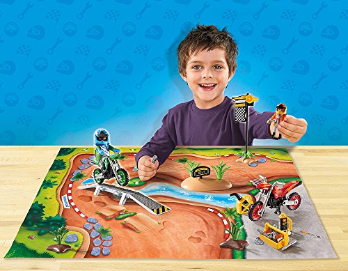 PLAYMOBIL- Play Map Motocross Juguete, Multicolor (geobra Brandstätter 9329)