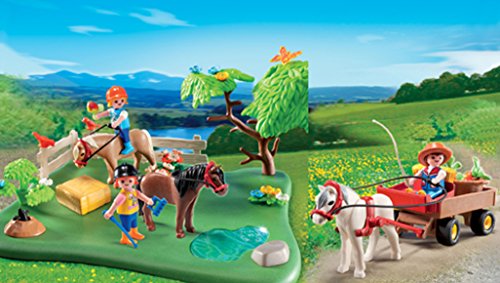 Playmobil Vida en la Montaña - Country Prado con Poni y Carreta (Playmobil Set Aniversario) Muñecos y Figuras, Color Multicolor (Playmobil 5457)