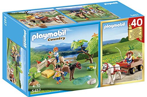 Playmobil Vida en la Montaña - Country Prado con Poni y Carreta (Playmobil Set Aniversario) Muñecos y Figuras, Color Multicolor (Playmobil 5457)