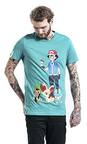 Pokemon Ash Ketchum Camiseta Turquesa S