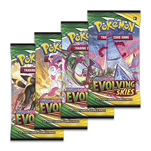 Pokémon - Caja expositora de refuerzo Sword and Shield Evolving Skies, con 36 paquetes de 10 tarjetas