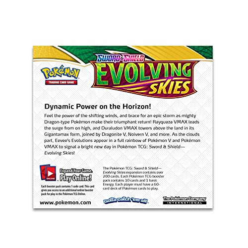 Pokémon - Caja expositora de refuerzo Sword and Shield Evolving Skies, con 36 paquetes de 10 tarjetas