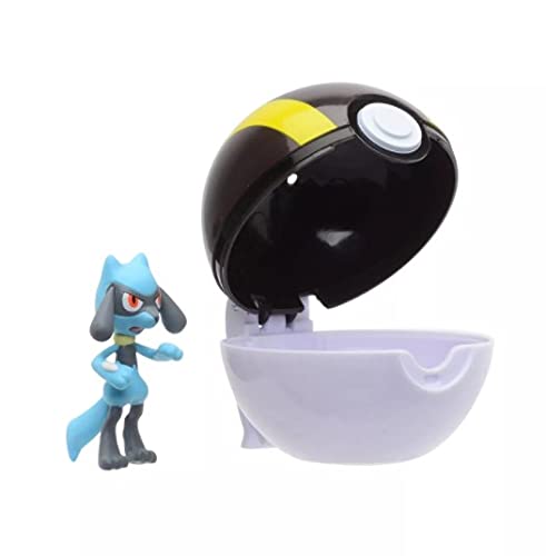 Pokémon Clip 'N' Go Riolu y Pokéball - Contiene 1x Figura de 5 cm y 1x Ultra Ball - Nueva Ola 2021 - Licencia Oficial