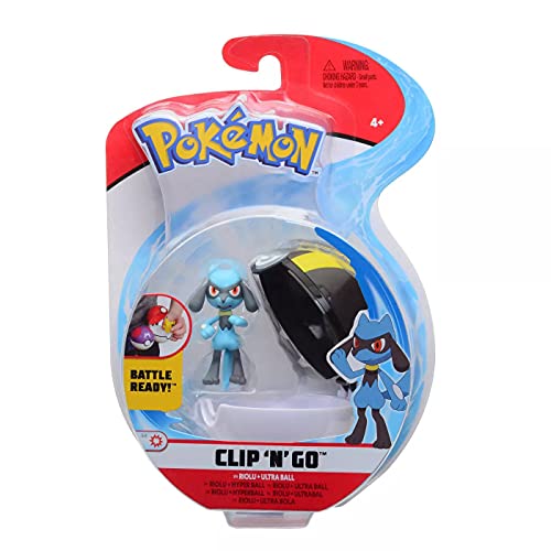 Pokémon Clip 'N' Go Riolu y Pokéball - Contiene 1x Figura de 5 cm y 1x Ultra Ball - Nueva Ola 2021 - Licencia Oficial