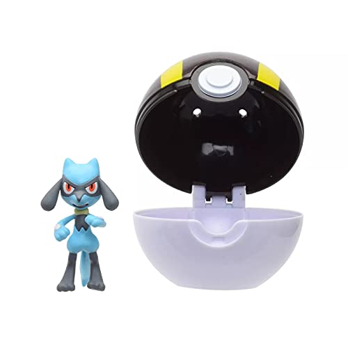 Pokémon Clip 'N' Go Riolu y Pokéball - Contiene 1x Figura de 5 cm y 1x Ultra Ball - Nueva Ola 2021 - Licencia Oficial