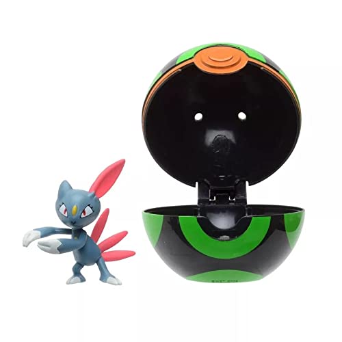 Pokémon Clip 'N' Go Sneasel y Poké Ball - Contiene 1x Figura de 5 cm y 1x Dusk Ball - Nueva Ola 2021 - Licencia Oficial